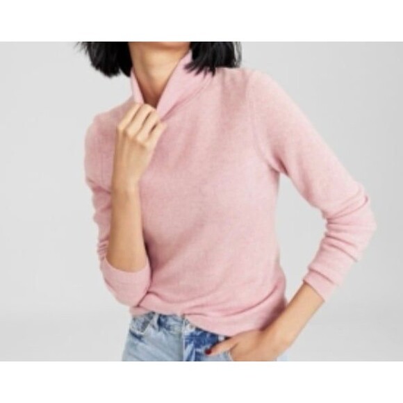 Charter Club 100% Cashmere Turtleneck Sweater Chantilly Pink Size L New With Tag - Picture 1 of 5
